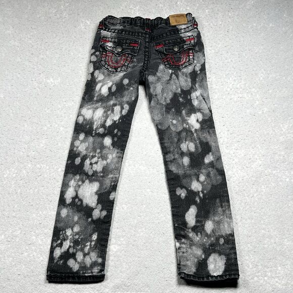 True Religion Jeans Boys Size 7 Black Gray Geno Super T Jeans Pockets - Picture 5 of 13